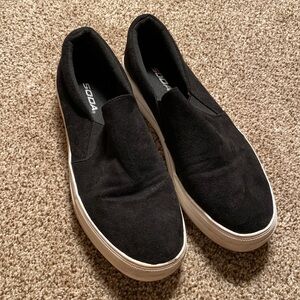 Womens black soda slip on shoes